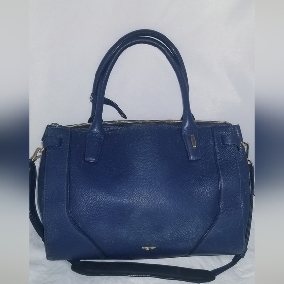 Tumi Stanton Kiran tote handbag Navy leather travel bag